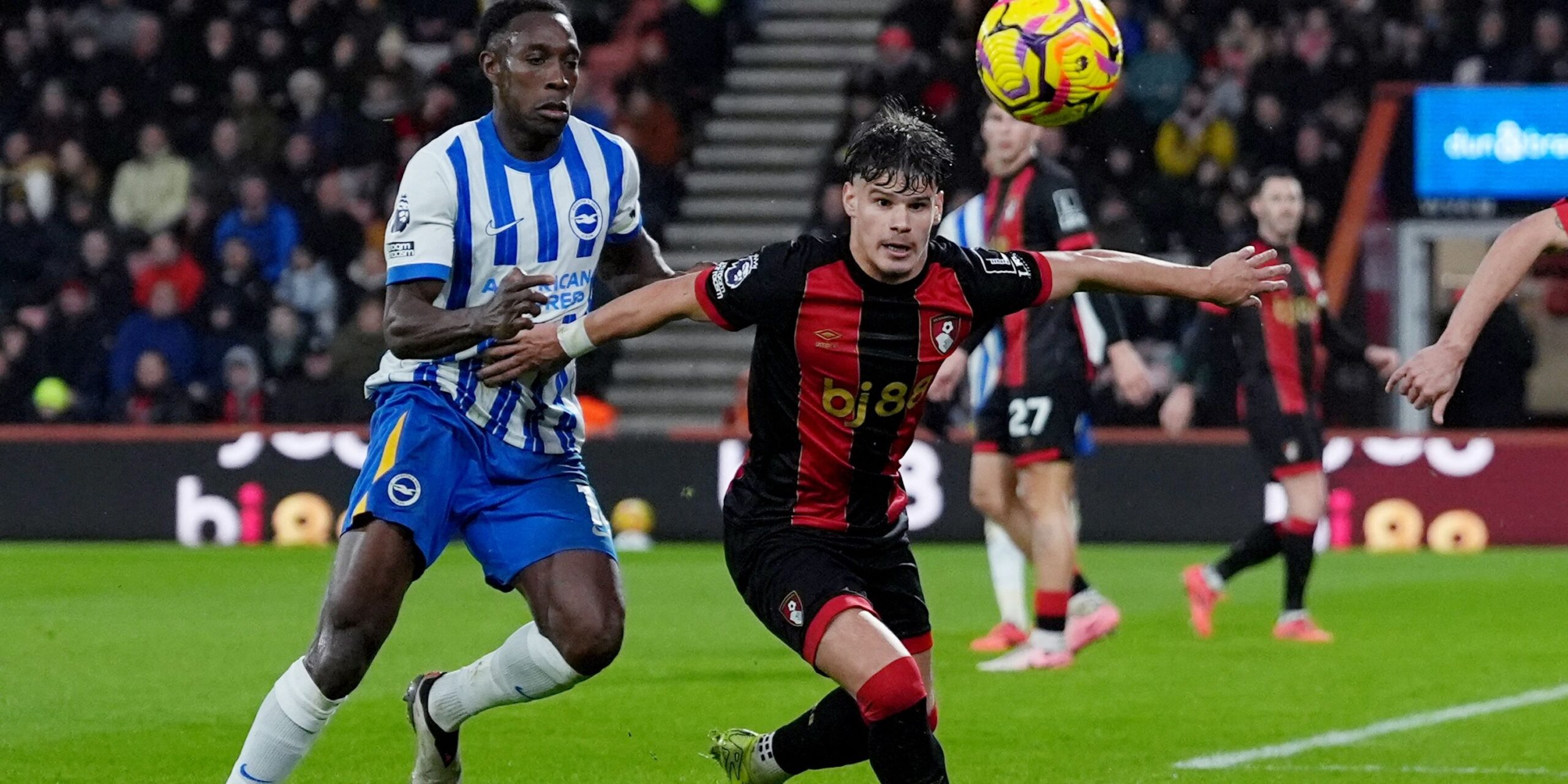 afc-bournemouth-s-milos-kerkez-in-action-with-brighton-hove-albion-s-danny-welbeck.JPG